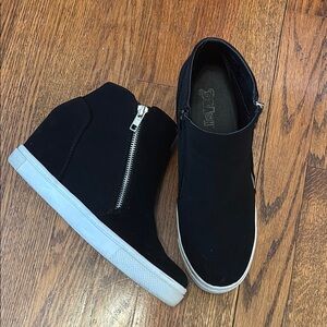 Black Wedge Sneakers